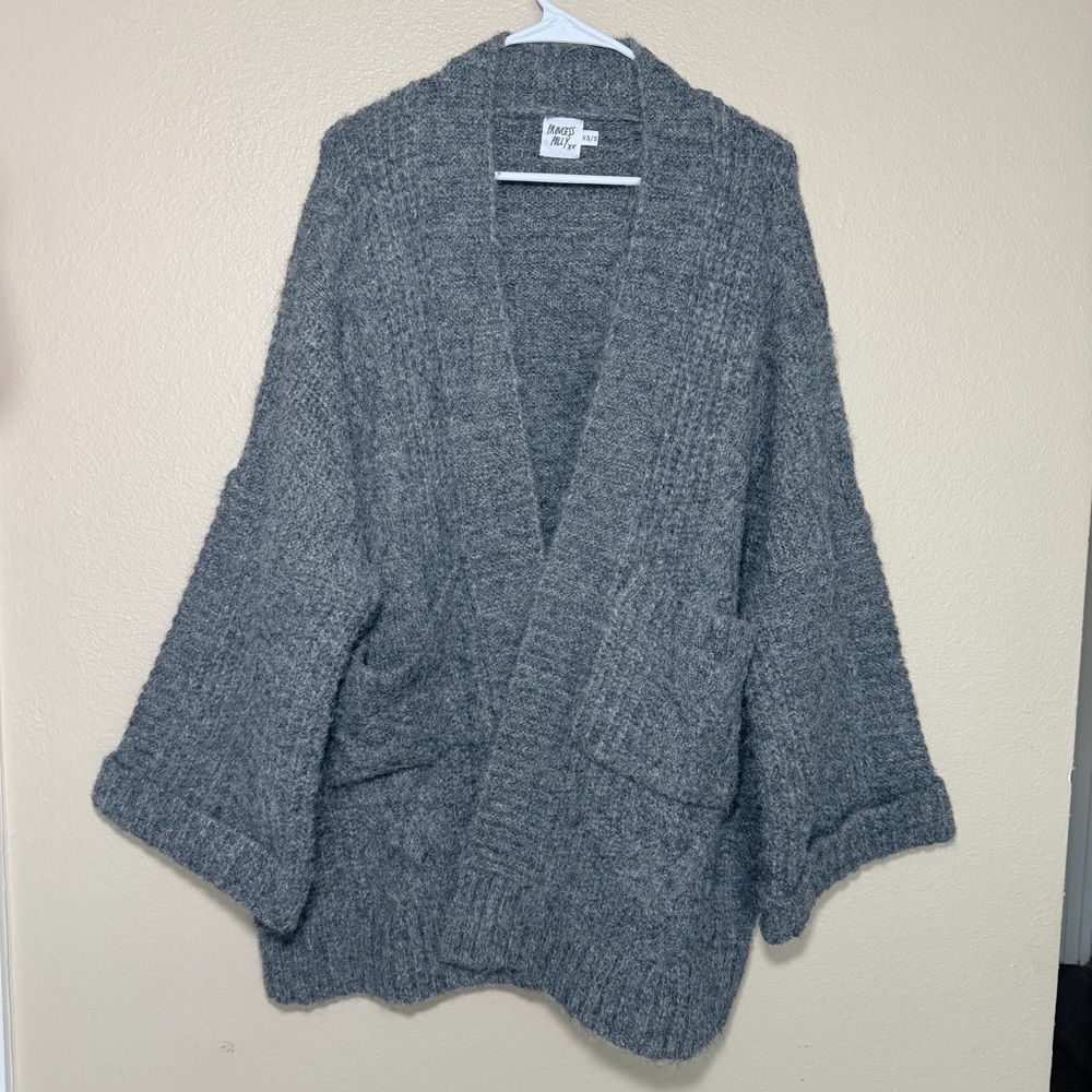 Princess Polly Charcoal Gray Paisleigh Women's Cardigan - Picture 2 of 6